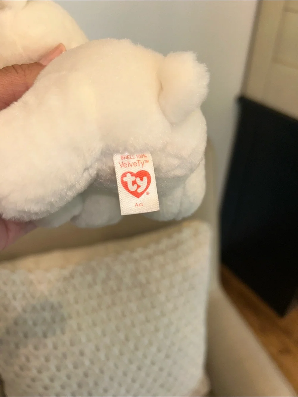 Plush Pair: White Polar Bear and Tan Puppy with Sparkly Eyes